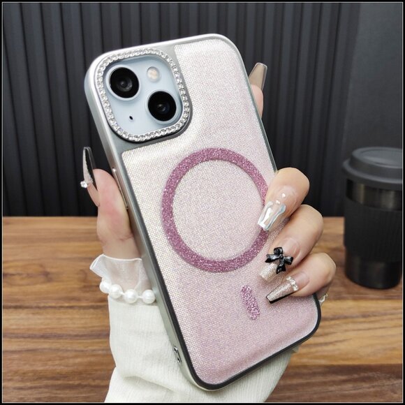 Pink Glitter Rhinestone MagSafe Case - Picture 3 of 3
